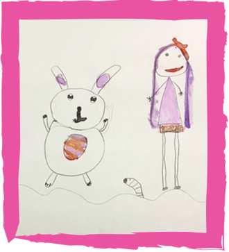 "Girl and Rabbit" illustration