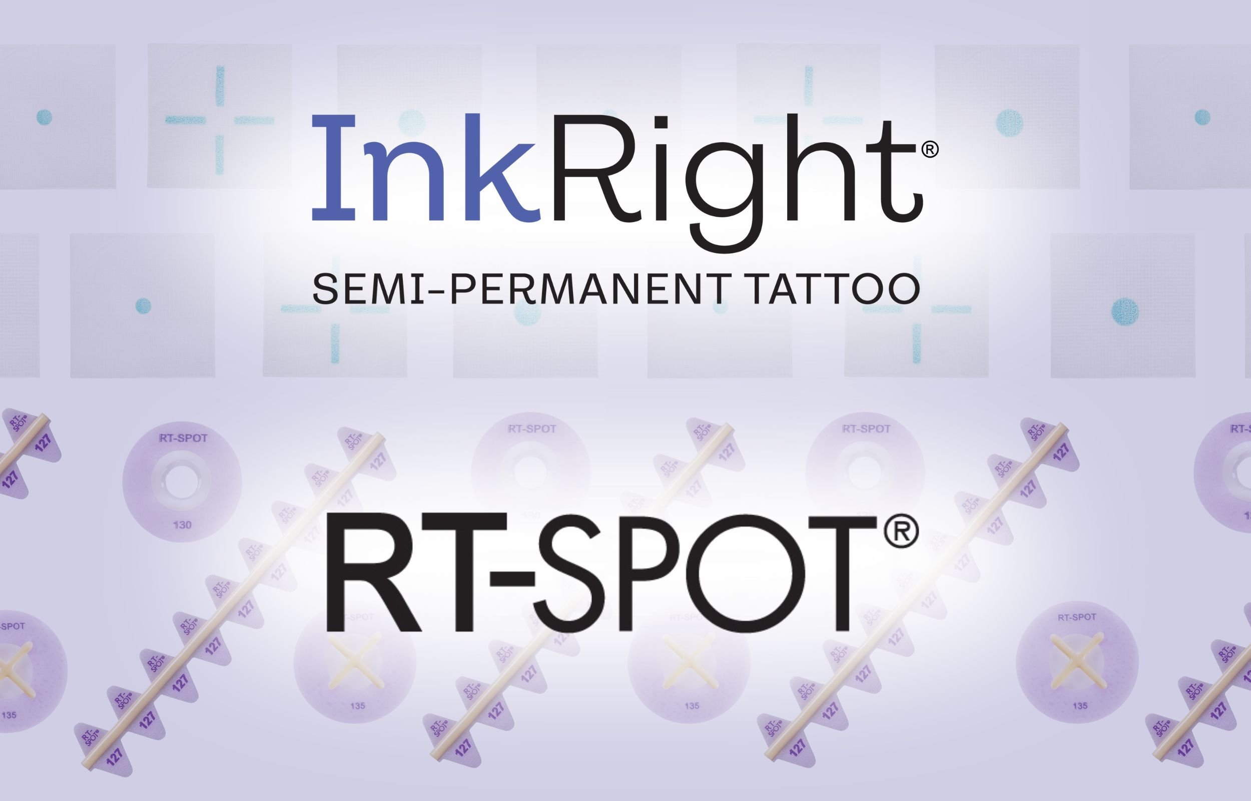 InkRight and RT-SPOT Logos overlaying the products as a repeating background