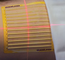 large guidelines product in use with red lasers lines up perfectly