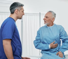 tech and patient having a discussion