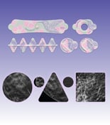 All five TomoSPOT shapes and examples of them on scans
