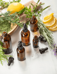 A collection of essential oils