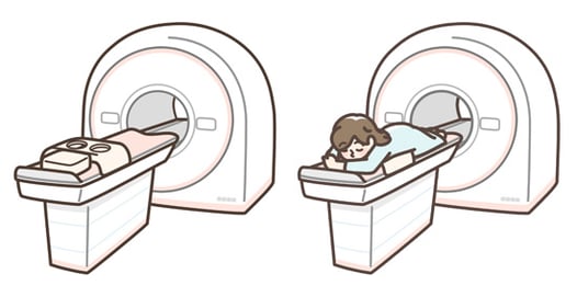 illustration of breast MRI procedure