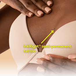 InkRight semi permanent tattoo on breast