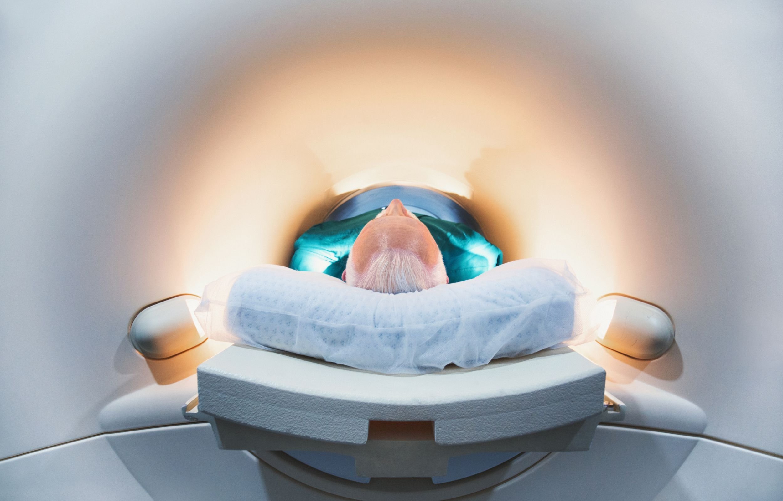 A person in a MRI machine