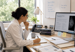 radiologist-at-desk-taking-notes
