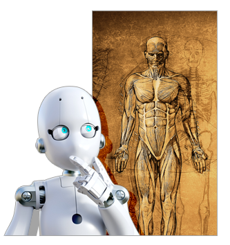 robot analyzing human anatomy